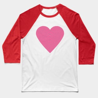 Stripes heart Art Design Pink Baseball T-Shirt